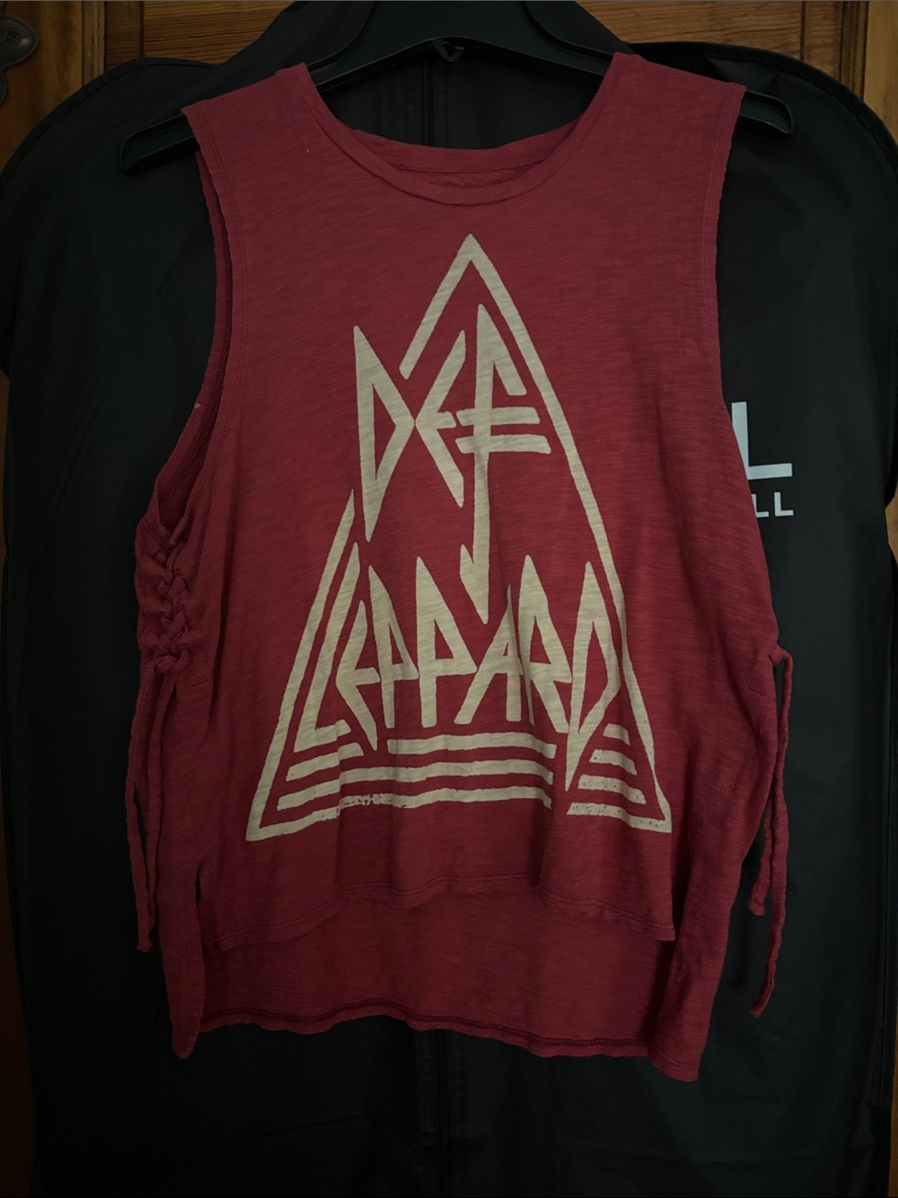Lucky Brand Maroon Graphic Side-Tie Tank